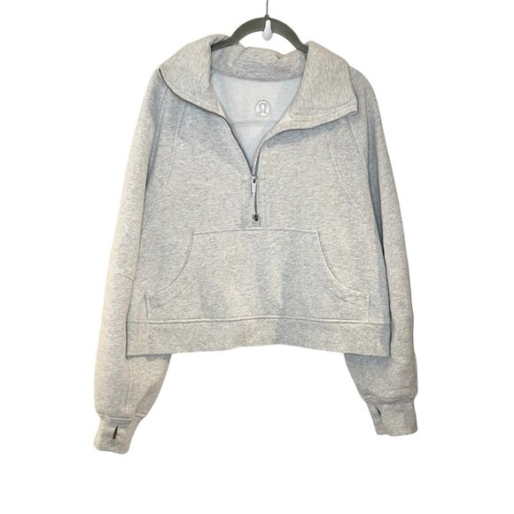Lululemon Scuba Oversized Funnel Neck Half Zip Long Light Gray Women's M/L - Picture 1 of 7